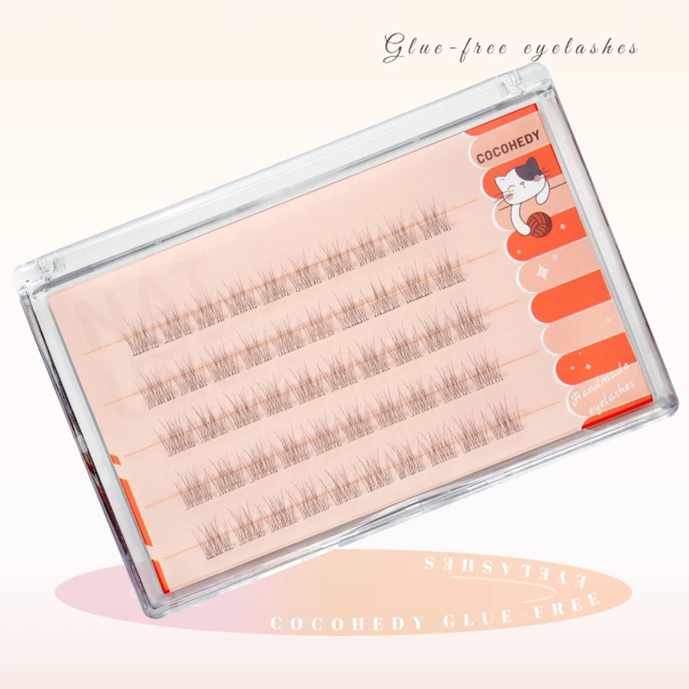 Нажмите на самоклеящиеся кластерные ресницы клей не требуется многоразовые