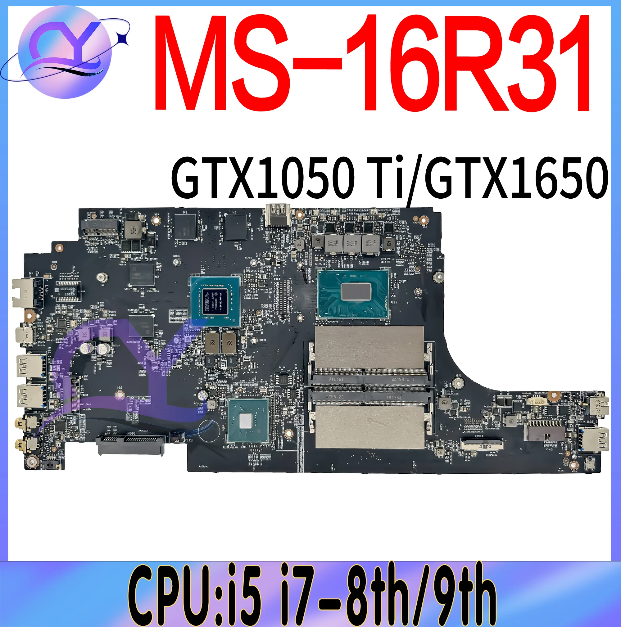 MS-16R31 материнская плата для MSI GF63 9SC MS-16R3 материнская плата для ноутбука с i5 i7-8/9th GTX1050 GTX1050Ti GTX1650 100% работает хорошо