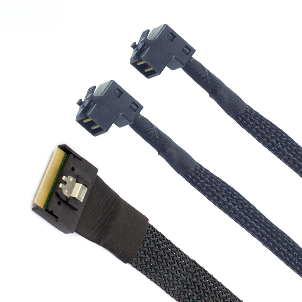 ADT-Link MINI SAS Slimline SFF-8654 8i 4,0, противоскользящий разъем для SAS HD 8643, длина жгута верхнего изгиба, дополнительно 0,5 м, 0,8 м, 1 м (art.: 3920d2cd33579) - 3920d2cd33579