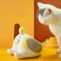 cat pet bowls butt egg cat bowl feeding easy to clean and protect the cervical spine tall for pet food ceramics bowl feeder wate
