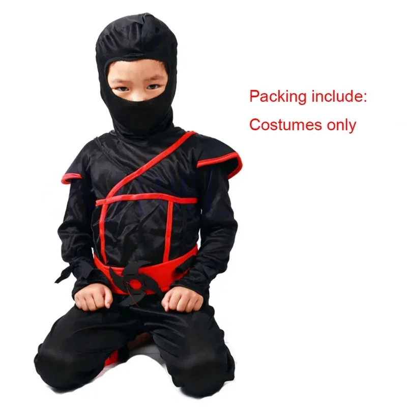 Ниндзя Косплей Детский Костюм Воин Мальчик Девушка Хэллоуин Вечерние Необычные
