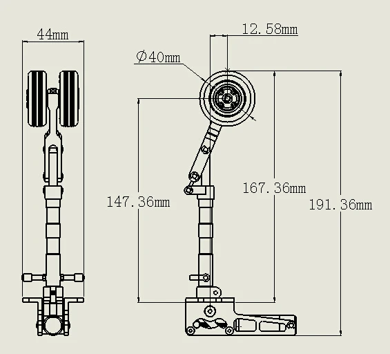 JP Hobby Nose и основные антивибрационные шасси Oleo Struts с колесами для