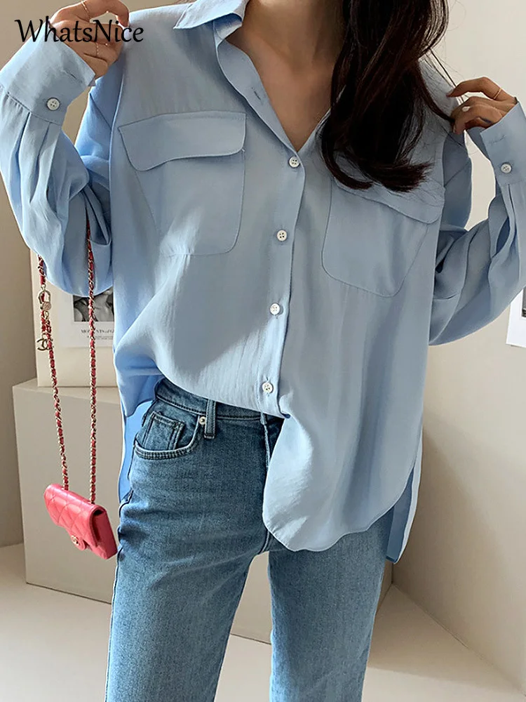 

Superior Design New Korean Fashion Ladies Shirts Blouses Casual Women Tops Female Woman Button Up Shirt Girl Long Sleeve Blouse