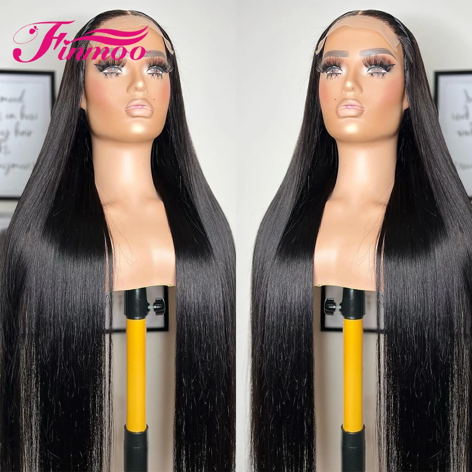 

Full Lace Human Hair Wig 360 Lace Frontal WigfGlueless Pre Plucked Human Hair #1 Black Long Straight Lace Front Wig Remy