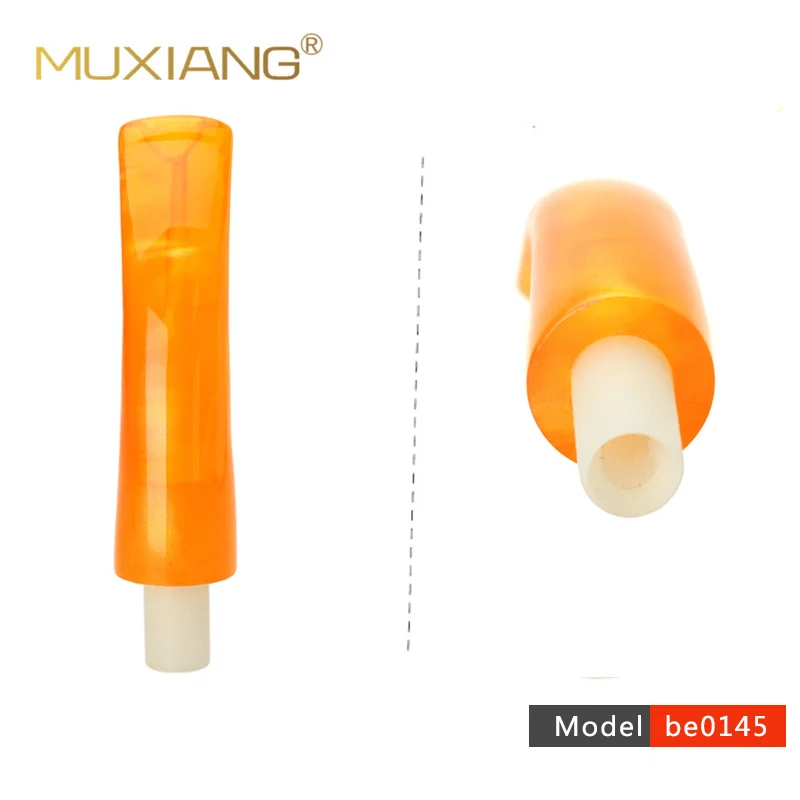 

RU-MUXIANG Newest Men Smoking Accessories Yellow Tobacco Pipe For Smoking Bent Mouthpiece pipe fit 9mm filter Tenon Mouthpiece