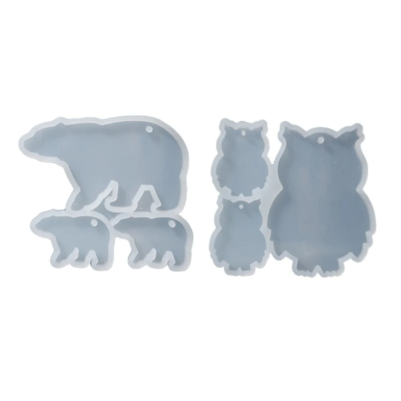 

Bear Owl Keychain Epoxy Resin Decorative Mold with Hole Pendant Mold