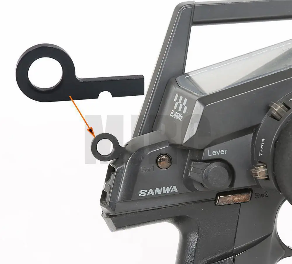 Алюминиевый передатчик Sanwa с металлическим крючком на шнурке для радиоуправляемого пульта Sanwa радиосистема M12 / M12S / RS / MT4/MT4S/Φ