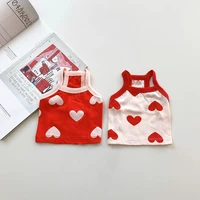 pet dog summer vest red love bichon sunscreen clothes comfortable breathable puppy clothes popular pet products