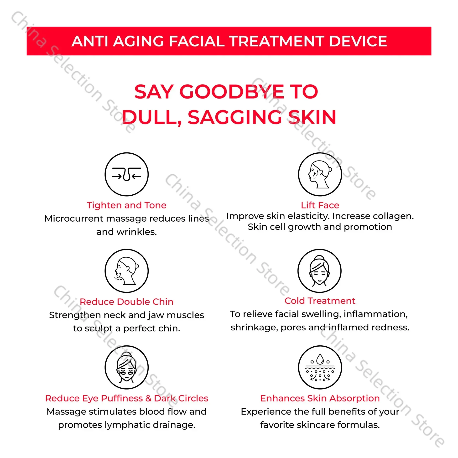 Инструмент для красоты EMS с микротоком 5-я передача массажер лица введение по