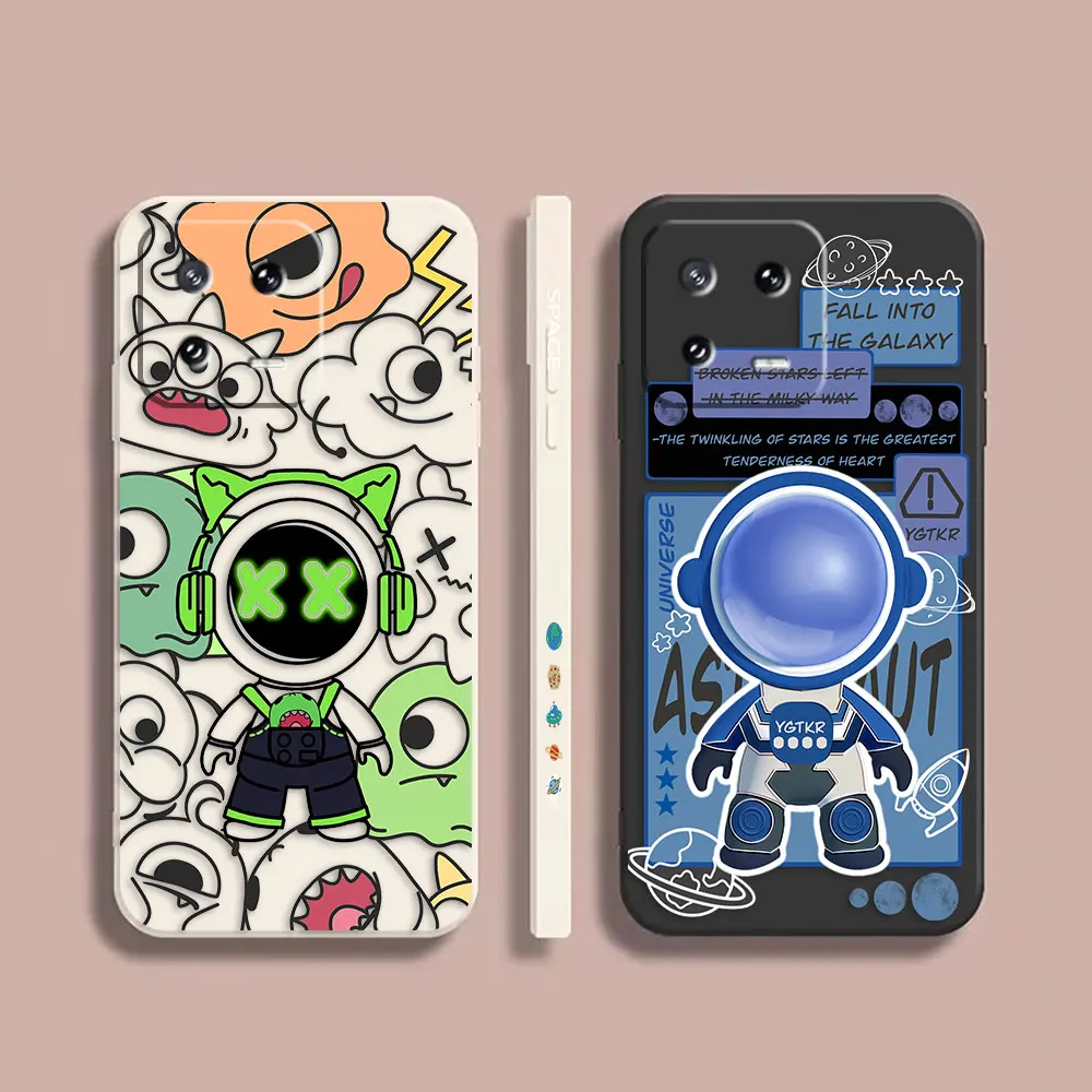 

Case For Xiaomi PCOO F3 F4 F5 M3 M4 M5 X3 X4 X5 MIX 3 4 Black Shark 4 5 GT Pro 4G 5G Case Funda Astronaut FALL INTO THE GALAXY