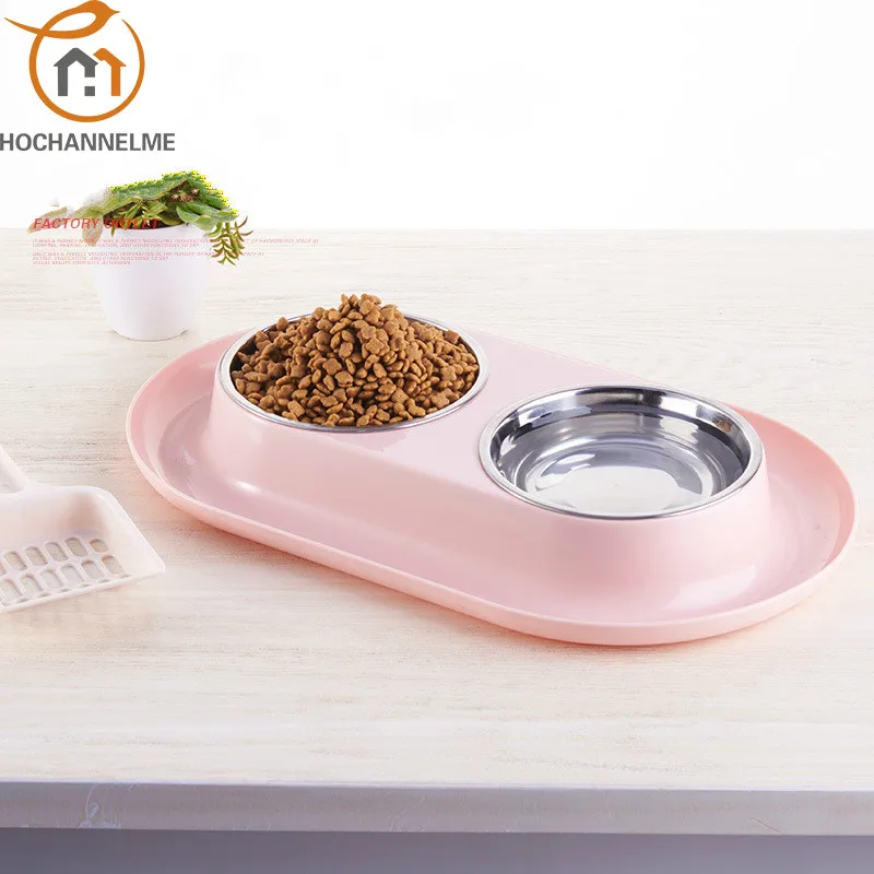 

Миски из нержавеющей стали с двойной водой для кормушка для собак поилки для кошек продукты для домашних животных миски для кошек и собак