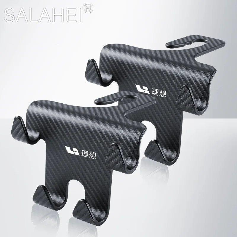 

1/2Pcs ABS Car Logo Rear Seat Back Portable Hanging Hooks For Leading Ideal One Li L8 L9 2022 Auto Interior Hangers Accessories