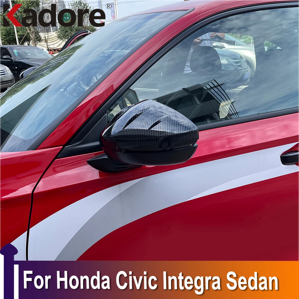 

Аксессуары для крышки дверного зеркала, наклейка для Honda Civic Integra Sedan 2022 2023, отделка бокового зеркала заднего вида из углеродного волокна