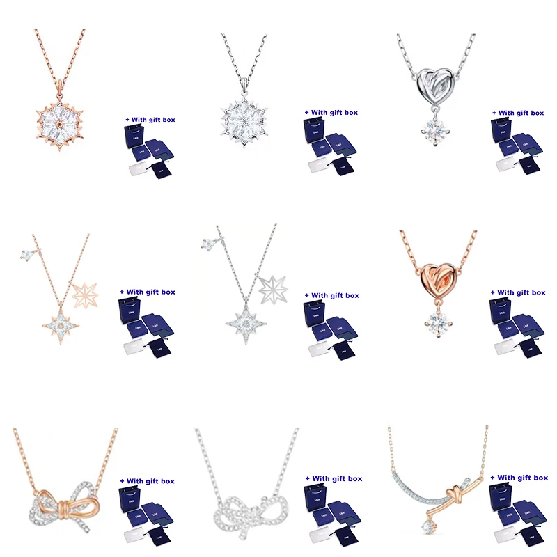 

Высококачественное ожерелье SWA с бантом для женщин, праздничный подарок, бесплатная доставка