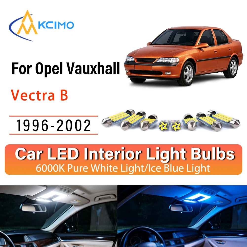 Фото Премиальные уютные светодиодные внутренние светильники для Opel Vauxhall Vectra B 1996-2002, быстрая установка, синее и белое освещение, долговечный комплект. №1