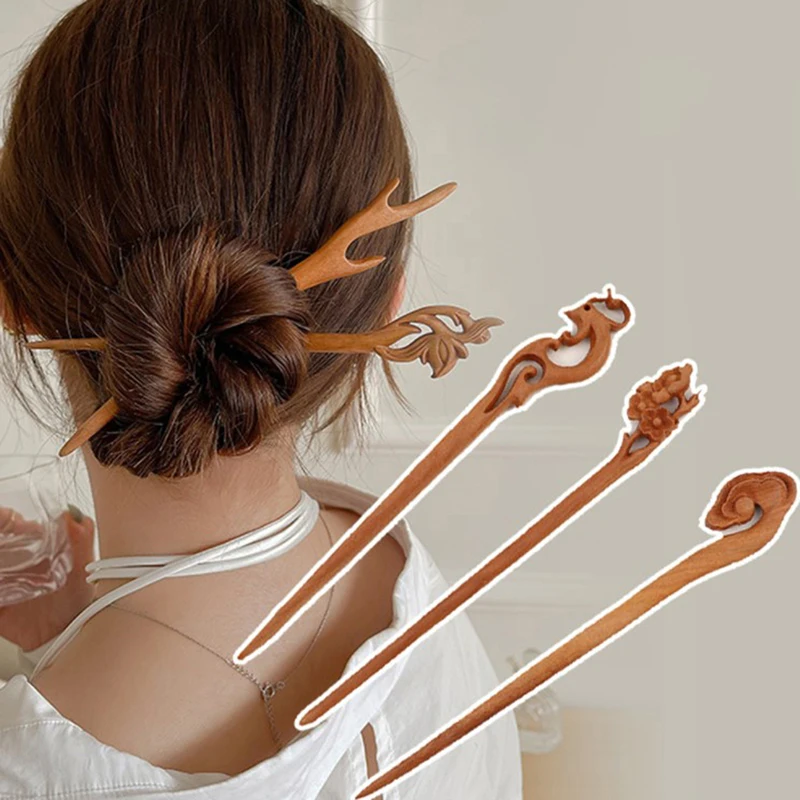 

1 шт., деревянные шпильки для волос
