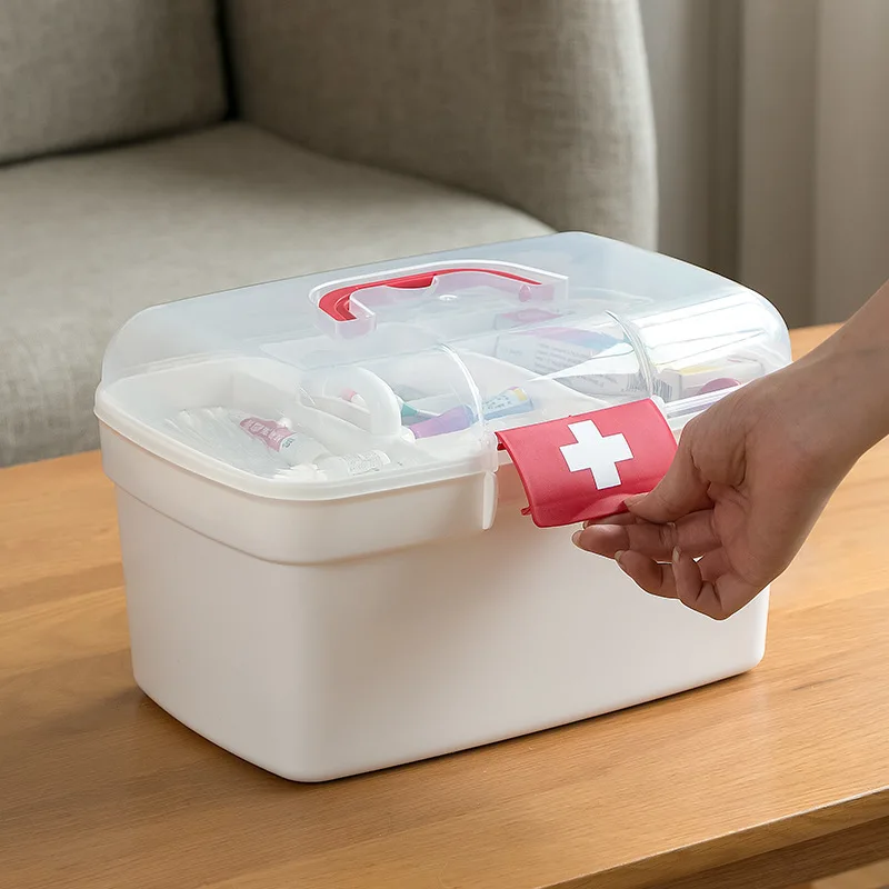 

First Aid Kit Medicine Storage Box Home Storage Medicine Box Practical Container Home Portable Storage Box