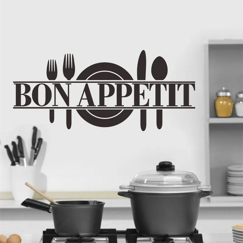 

eBay's hot selling idea bon appetit carved wall stickers for kitchen spoons