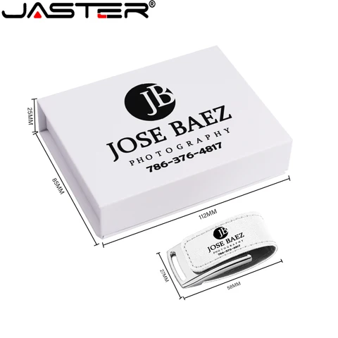JASTER Кожаный флэш-накопитель 128 ГБ с бумажной коробкой USB 2.0 Флэш-накопители 64 ГБ 32 ГБ 16 ГБ Бесплатный индивидуальный логотип свадебная карта памяти