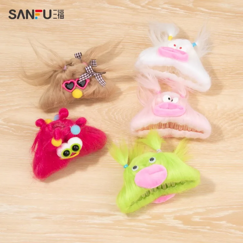 

Cartoon Hairpin Ugly Girl Strange Braid Claw Clip Ugly Cute Small Crowd Design Sense Jewelry Clip Children Gift