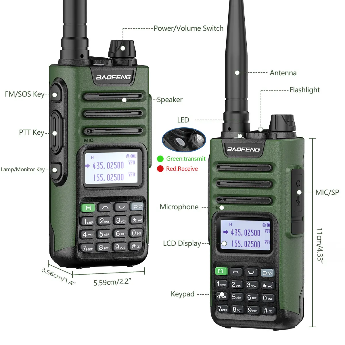 Мощная Двухдиапазонная рация BaoFeng UV-13 PRO V2 10 Вт зарядное устройство Type-C большой