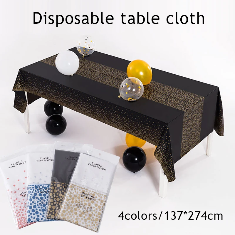 

Disposable Tablecloths for Rectangle Tables Cloths Covers Dotted Confetti Housewarming Parties Wedding Bridal Shower Banquet 1pc