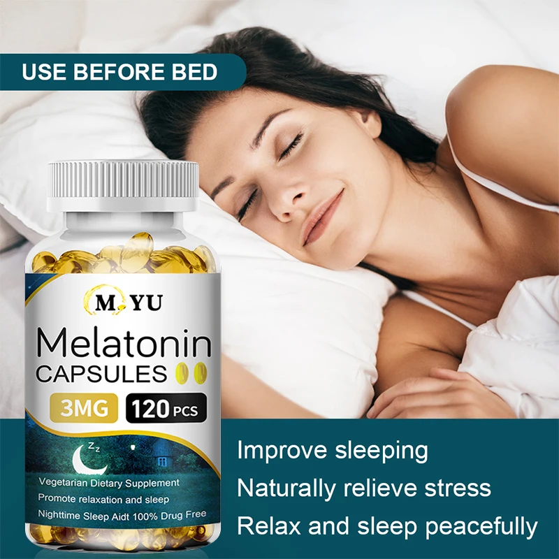 

Melatonin Supplement - Aids Deep Sleep, Relieves Anxiety, Improves Beauty, Mood, Immune Health and Brain Health