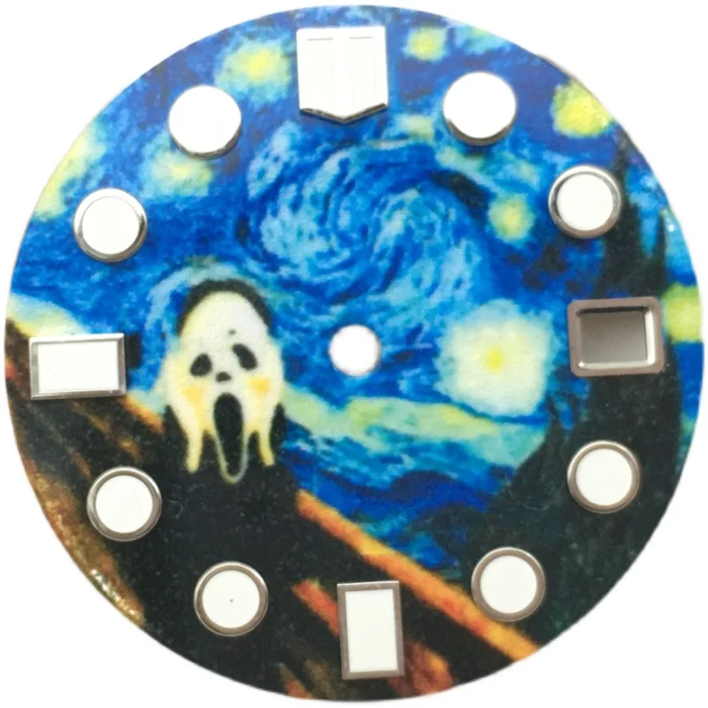 No Logo 28.5mm Watch Dial Modified Dial, Luminous Face, for NH35A Movement, 3 Hours, 3.8 Hours, 98 Hours Watch Accessories