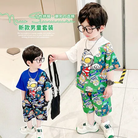 

Kids Boy Girls Summer Clothes Ultraman Shorts Sleeve T-Shirt Shorts 2Pcs Sets Boys Sprots Suits Children Tracksuits 2-10Years