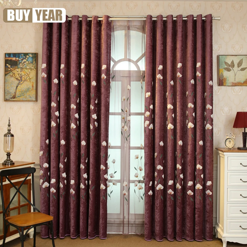 

Luxury European Pastoral Small Fresh Embroidered Blouse for Living Room High End Customized High Quality Curtain for Bedroom