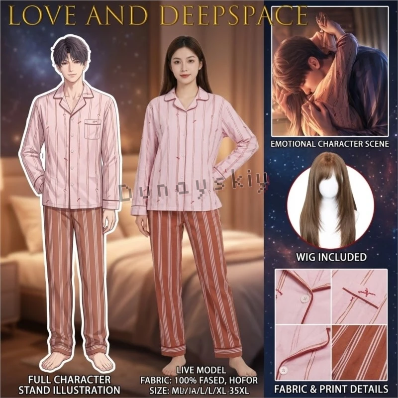 Костюм героини Калеба Ся из Love And Deepspace, пижама Little Apple, хлопковая блузка на пуговицах с длинными рукавами Qianye Zhuozhuo для женщин (art.: 3920d991ca7ff) - 3920d991ca7ff