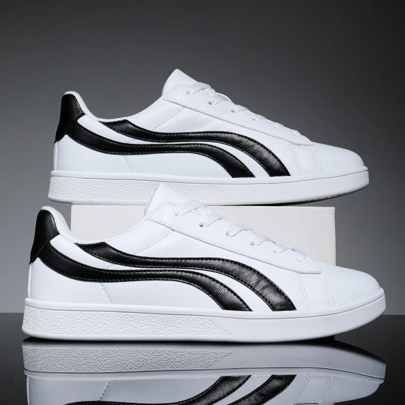 

2021 New Trend Casual Handmade Men White Shoes Soft Sole Young Leisure Sport Footwear Men Split Leather Men Lace Up Sneakers