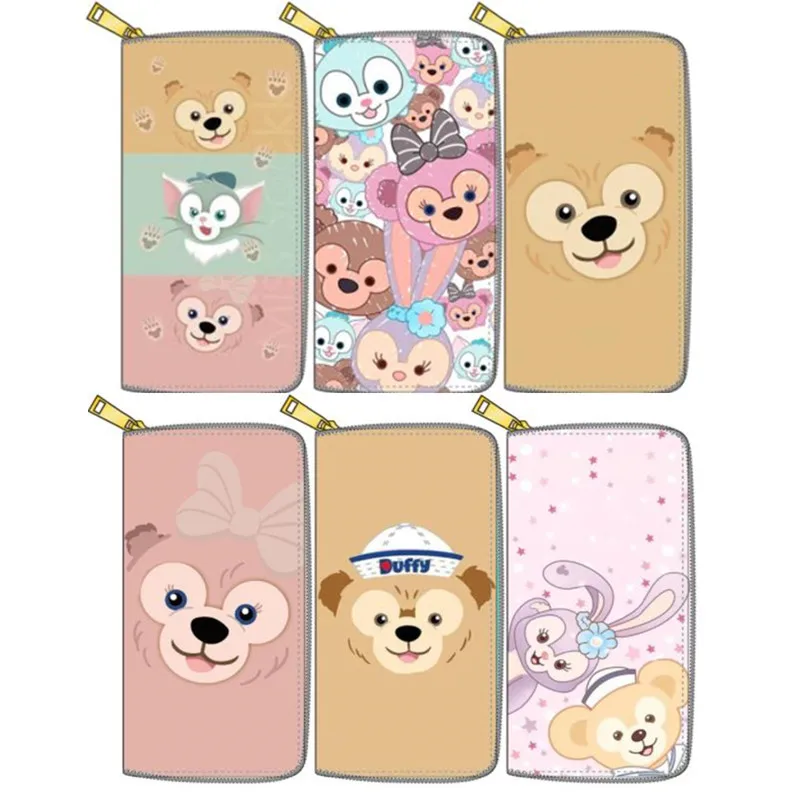 Disney StellaLou мультяшный принт Walllet для женщин Kawaii аниме персонажи дуффи Медведь PU на молнии Длинный кошелек подарок для девочки на день рождения
