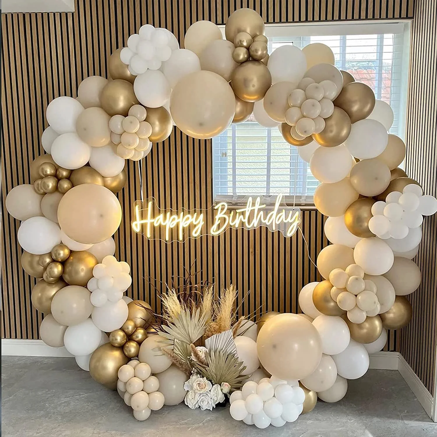 

136Pcs White Sand Gold Balloons Garland Arch Kit White Nude Balloons Wedding Baby Bridal Shower Engagement Birthday Decoration