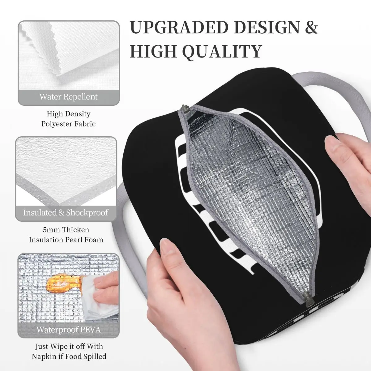 Рок-группа инструмент лента продукт изолированный ланч-тоут сумка для работы