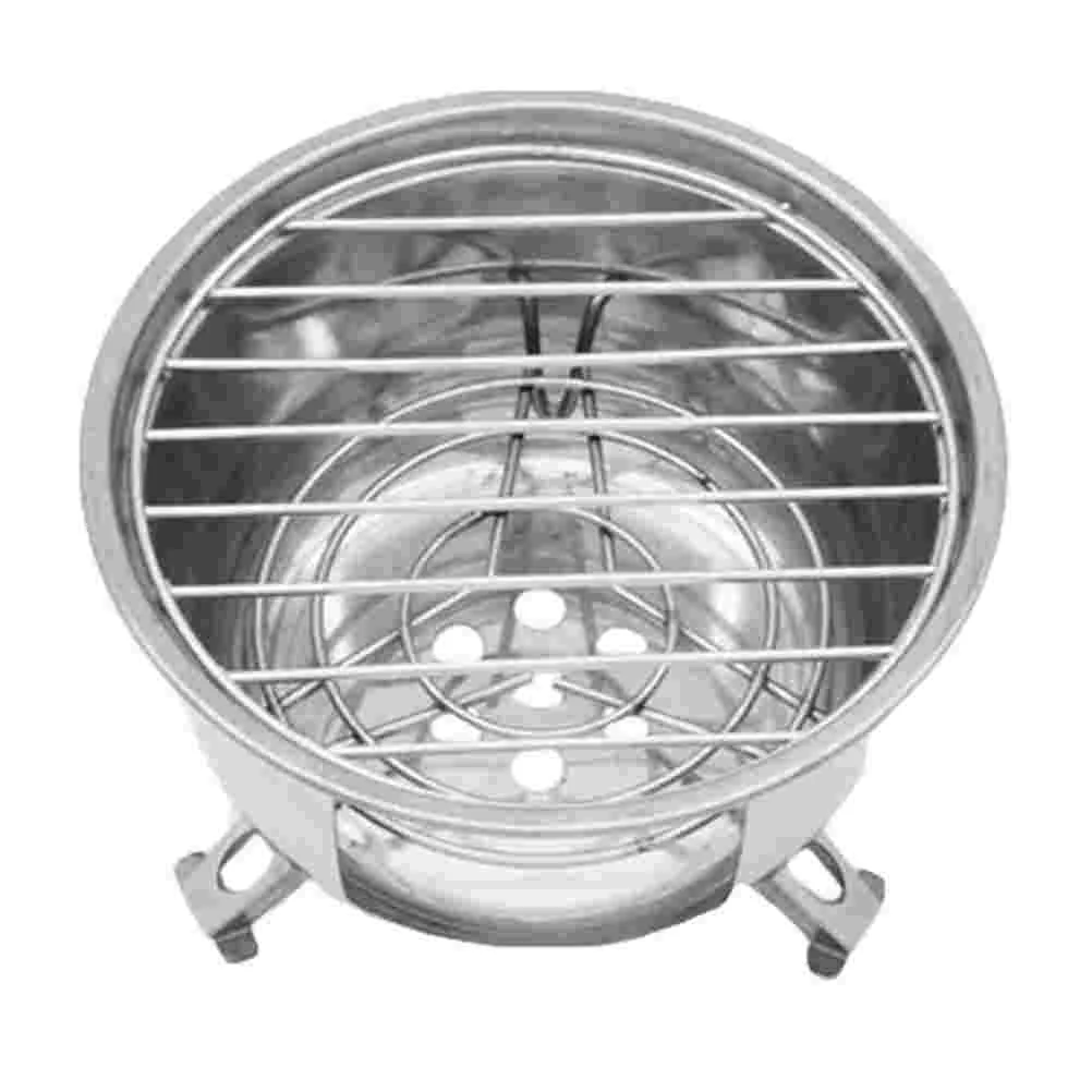 

Stove Camping Bbq Grill Barbecue Butane Burner Stainless Round Gas Small Charcoal Outdoor Cooking Backpacking Portable Smoker
