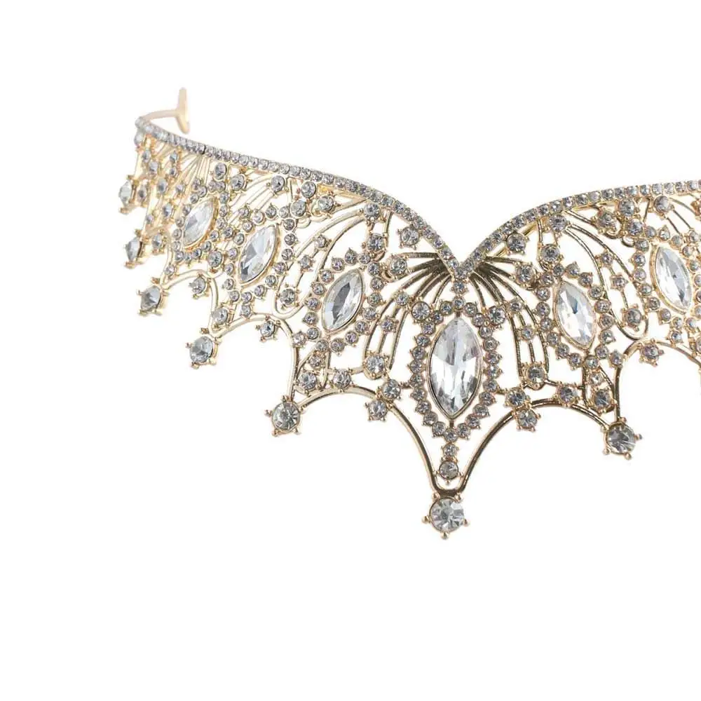 Повязка на голову с короной и стразами темпераментная повязка цирконием для