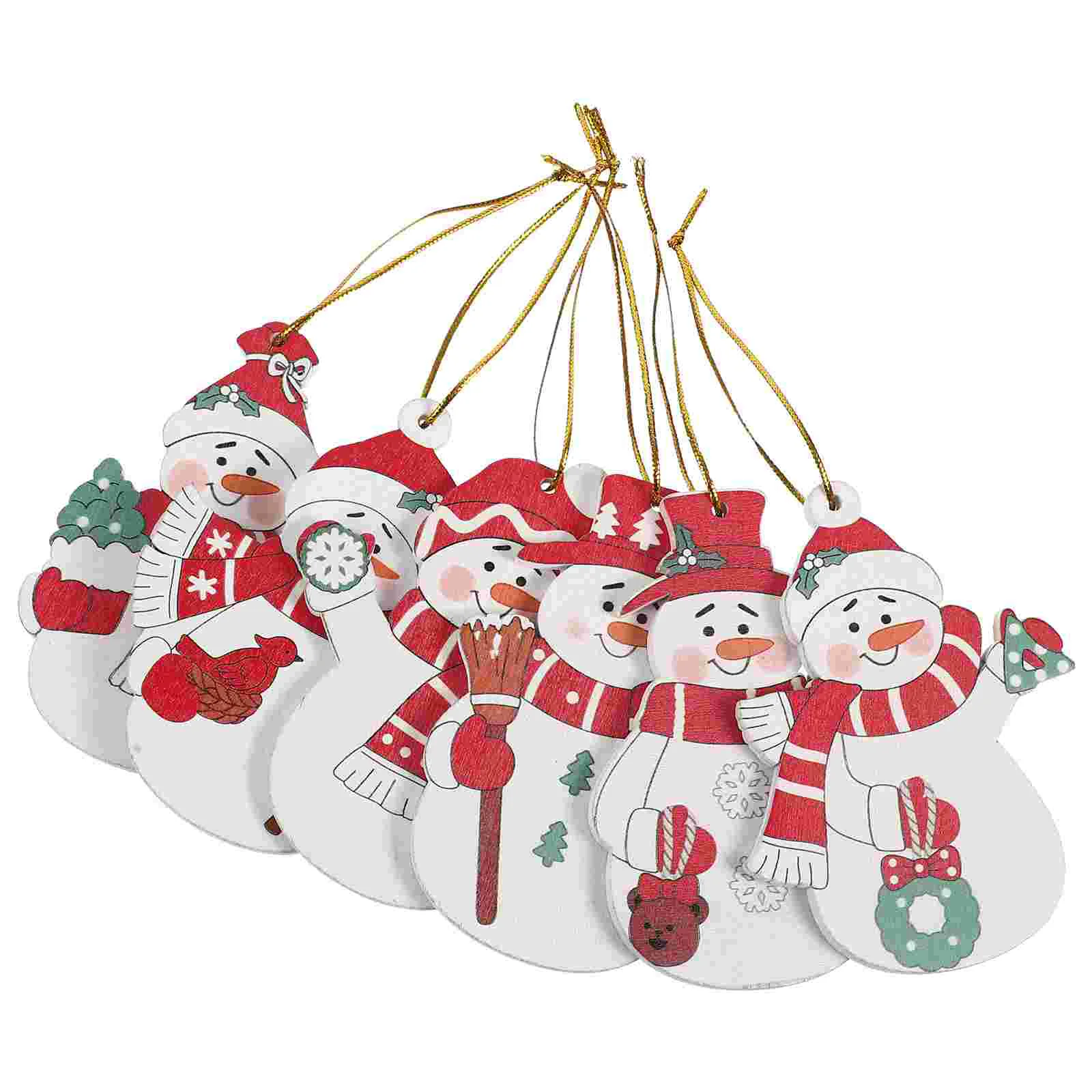 

6pcs Wooden Christmas Tree Hanging Decoration Lovely Xmas Themed Hanging Ornament Party Favor