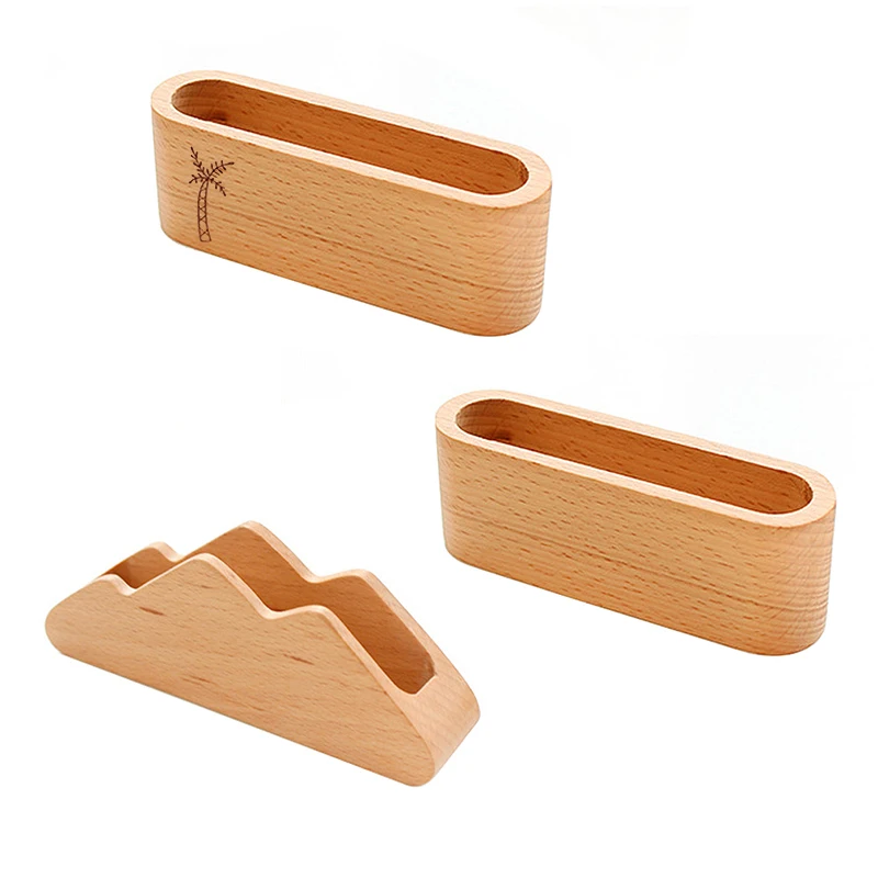 

European Style Business Card Holder Creative Wooden Yamagata Name Memo Clips Organizer Credit Card Name ID Card Storage Case