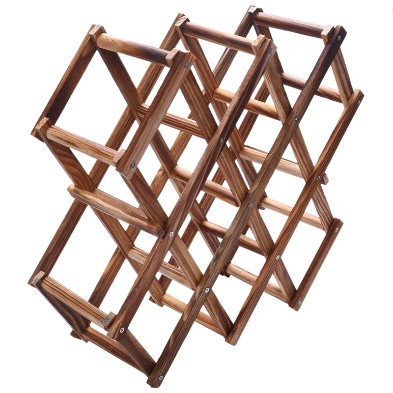 

Wooden Red Wine Rack 10 Bottle Holder Mount Bar Display Shelf Folding Wood Wine Rack Alcohol Neer Care Drink Bottle Holders