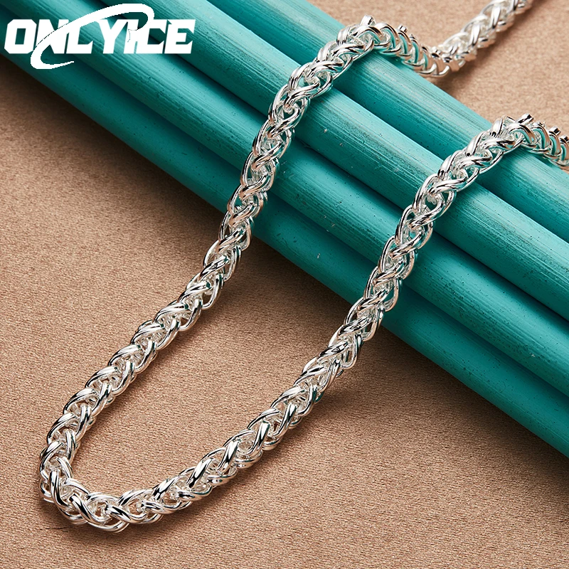 

Hot New 925 Sterling Silver 18 Inch Chain 8mm Keel Necklace For Man Women Wedding Fashion Party Charm Jewelry Christmas Gifts