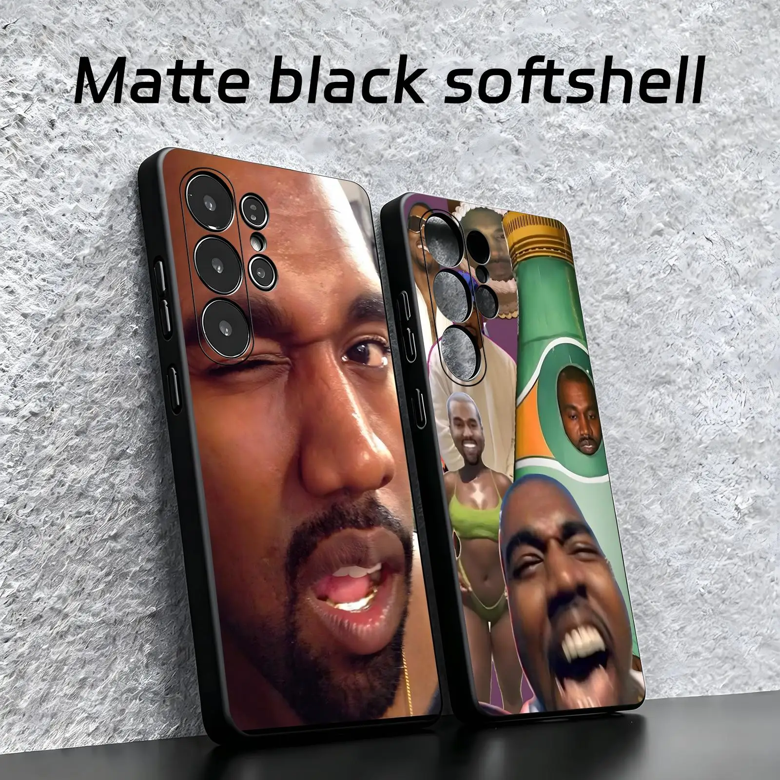 Фото Чехол для телефона K-kanye west для Samsung S26 S25 S24 S23 S22 S21 S20 Ultra Note20, мягкий черный противоударный чехол №1