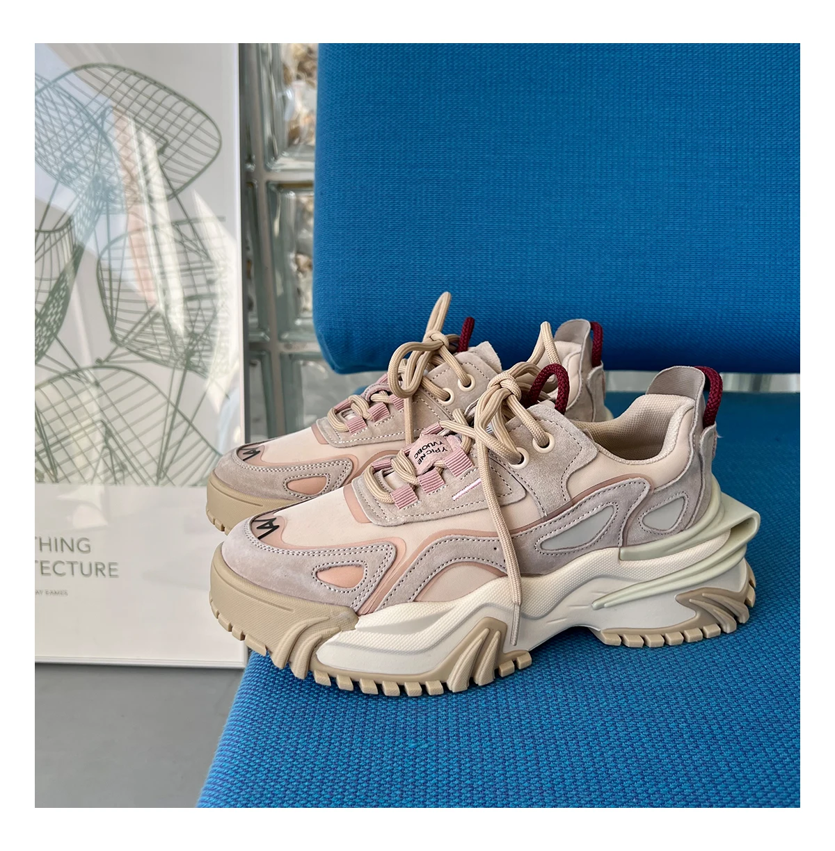 Smile Circle/женские кроссовки на толстой подошве Обувь плоской платформе Сезон весна