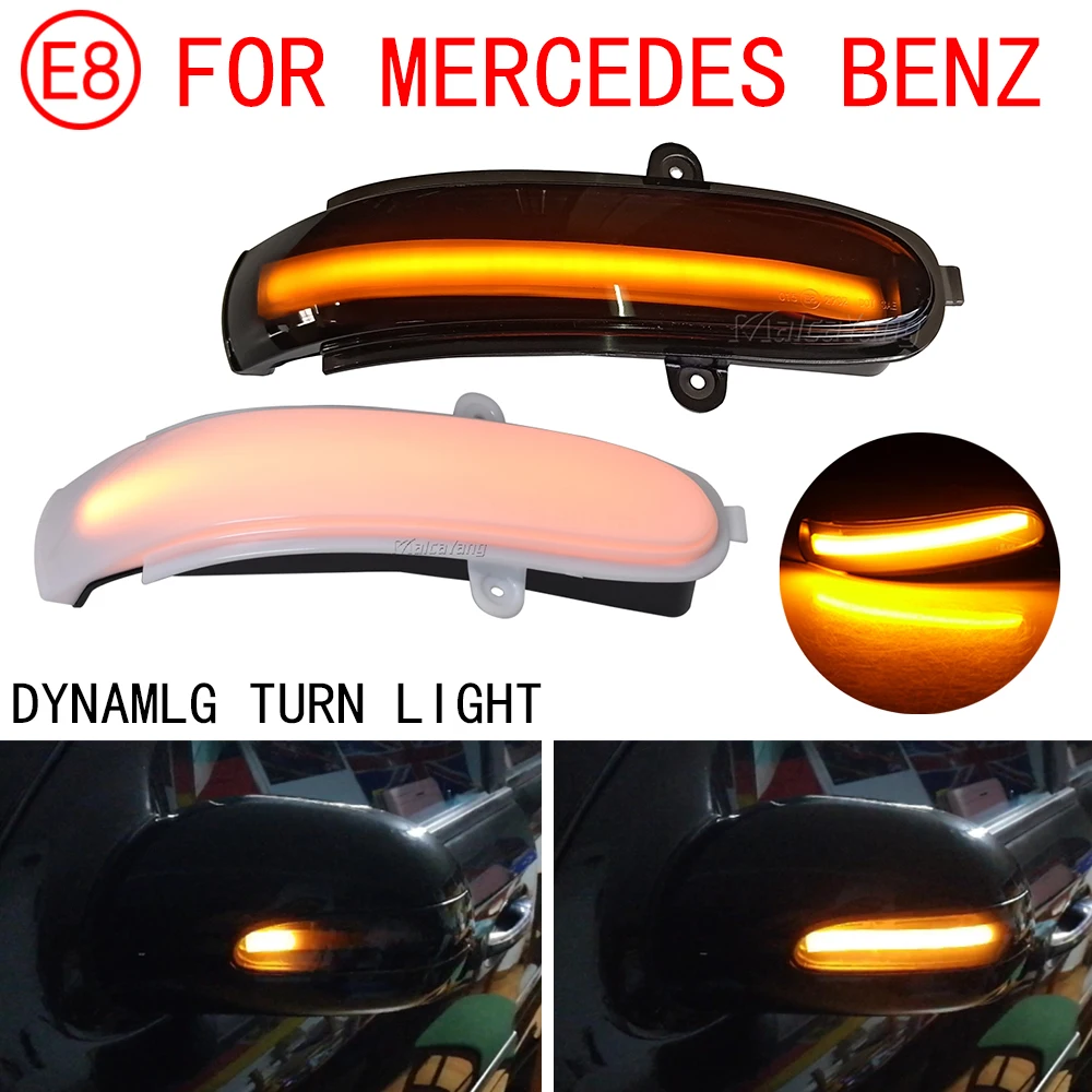 

2pcs Flashing Water Dynamic Blinker LED Turn Signal Side Mirror Light For Mercedes Benz C Class W203 W211 S203 CL203 2001-2007