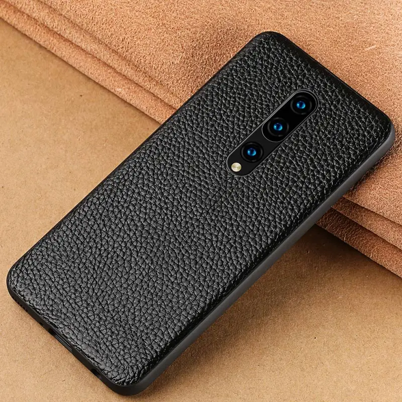 

Genuine Leather Case For Oneplus 7 7 Pro 6 7T Phone Cover for One Plus 5 5T 6T 7T Pro 360 Full Protective Case Litchi Grain