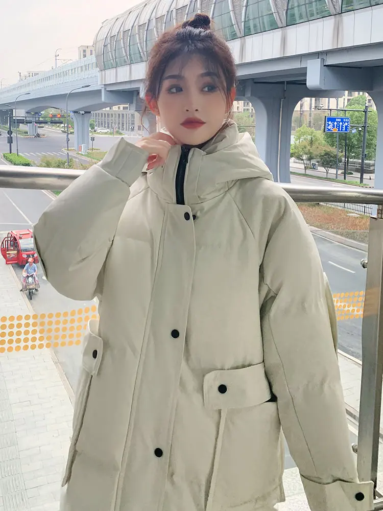 Vielleicht Long Autumn Winter Jacket Women Thicken Warm Hooded Coat Oversized Loose Puffer Outerwear Korean Fashion 2022 Parkas