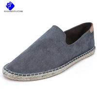 2022 summer new linen mens casual shoes fashion casual flat espadrilles driving shoes handmade weaving fisherman shoes big size