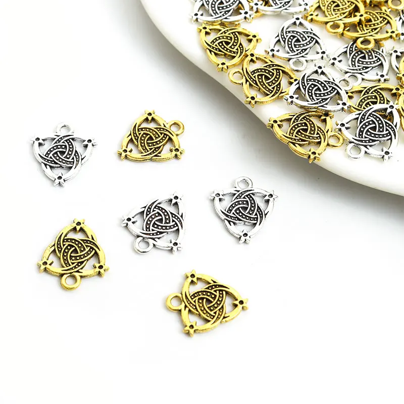 20pcs Triskel Wicca Pendant Charms Celtic Knot Amulet Triquetra Charms DIY Alloy Accessory Jewelry Making Necklace Bracelet Gift images - 6