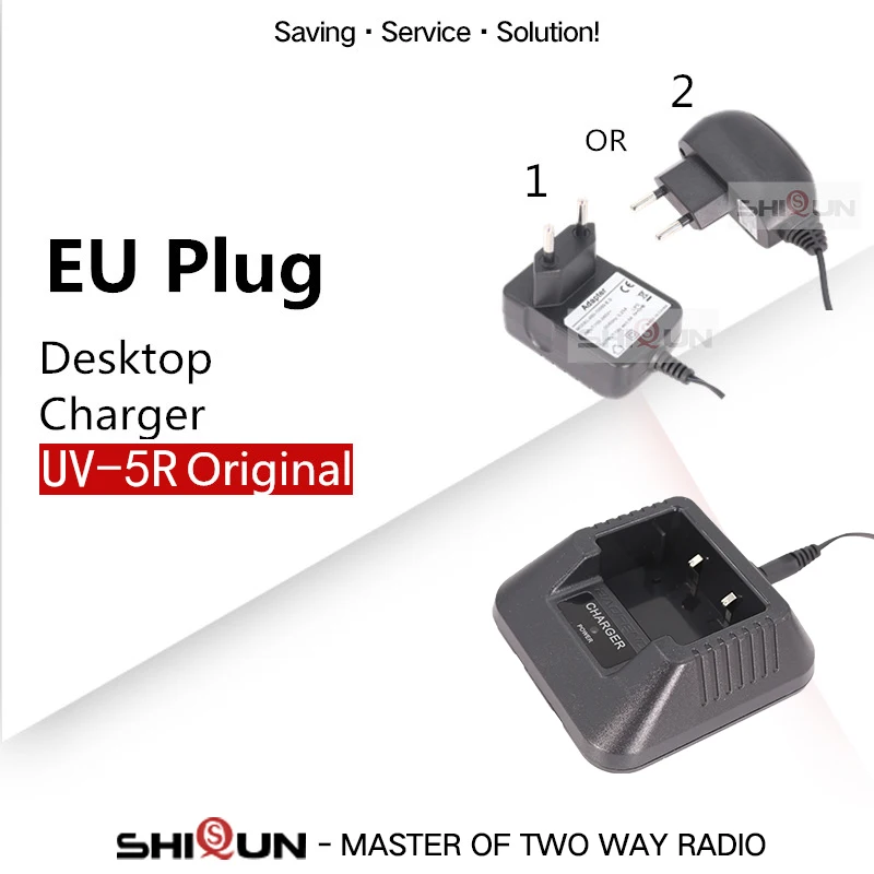 

Baofeng Walkie Talkie UV-5R Radios Battery Charger EU US UK AU Adapter for UV-8HX UV-5RHX UV-5RA UV-5RE UV F8 DM-5R Plus Radio