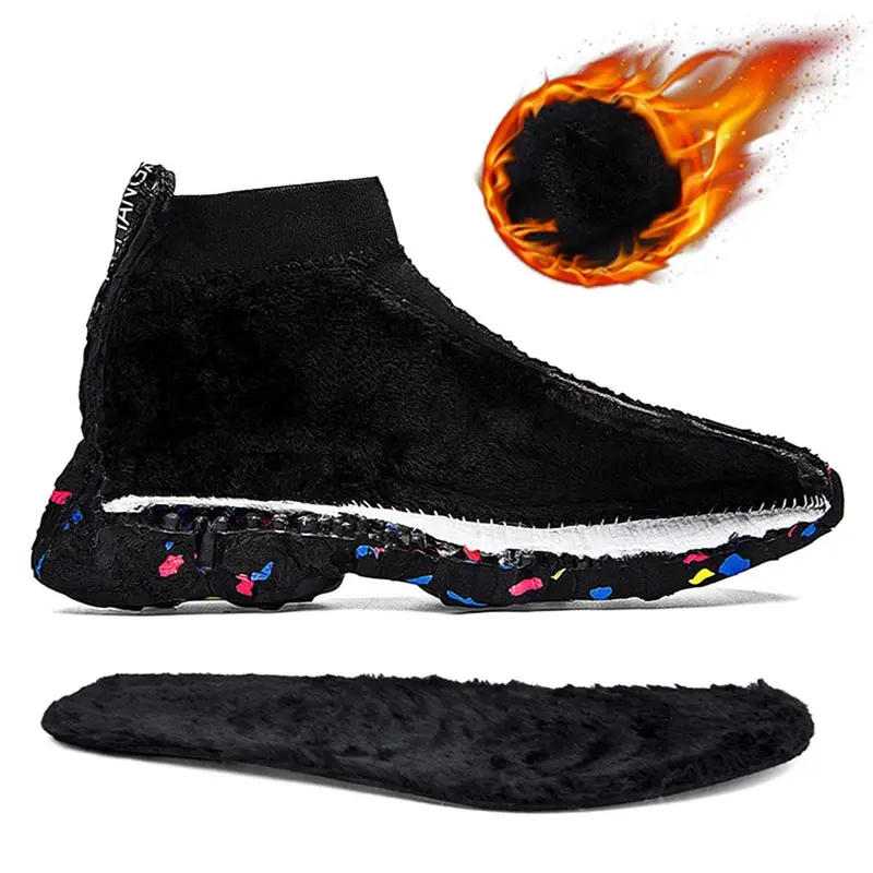 

Кроссовки женские зимние плюшевые, без шнуровки, спортивная обувь для тенниса, бега, повседневные дизайнерские, без каблука, на лето